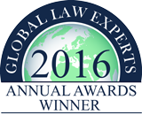 Global Law Experts Annual Awards Winner - 2016